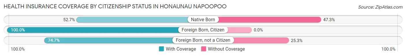 Health Insurance Coverage by Citizenship Status in Honaunau Napoopoo