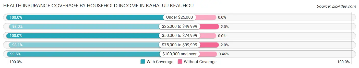 Health Insurance Coverage by Household Income in Kahaluu Keauhou