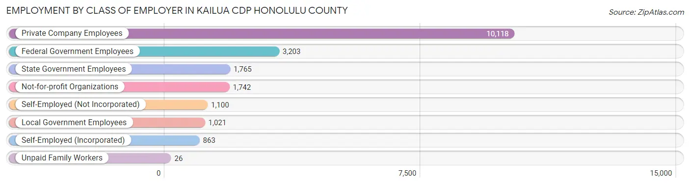 Employment by Class of Employer in Kailua CDP Honolulu County