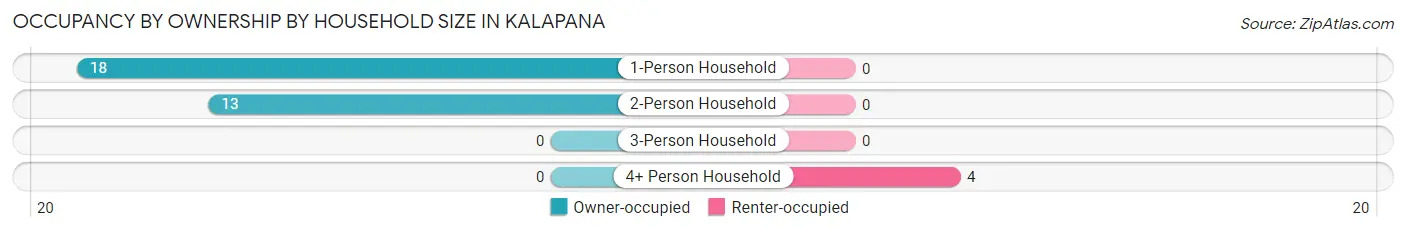 Occupancy by Ownership by Household Size in Kalapana