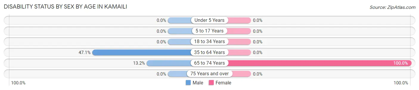 Disability Status by Sex by Age in Kamaili