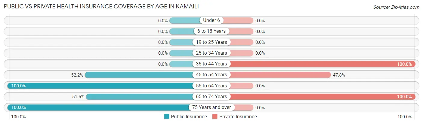 Public vs Private Health Insurance Coverage by Age in Kamaili