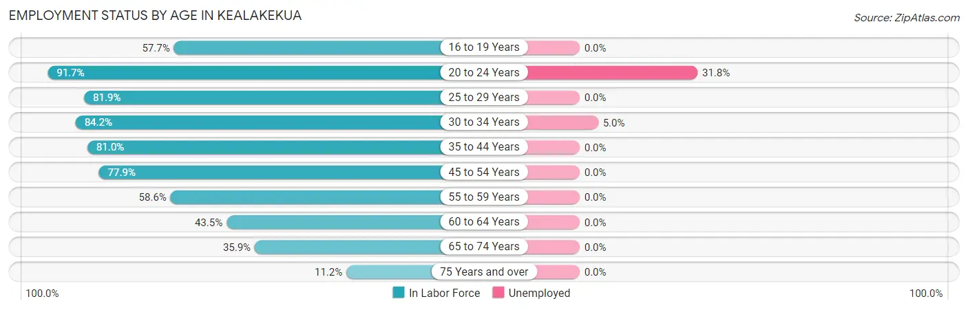 Employment Status by Age in Kealakekua