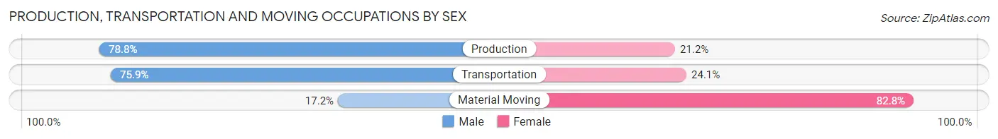 Production, Transportation and Moving Occupations by Sex in Kilauea