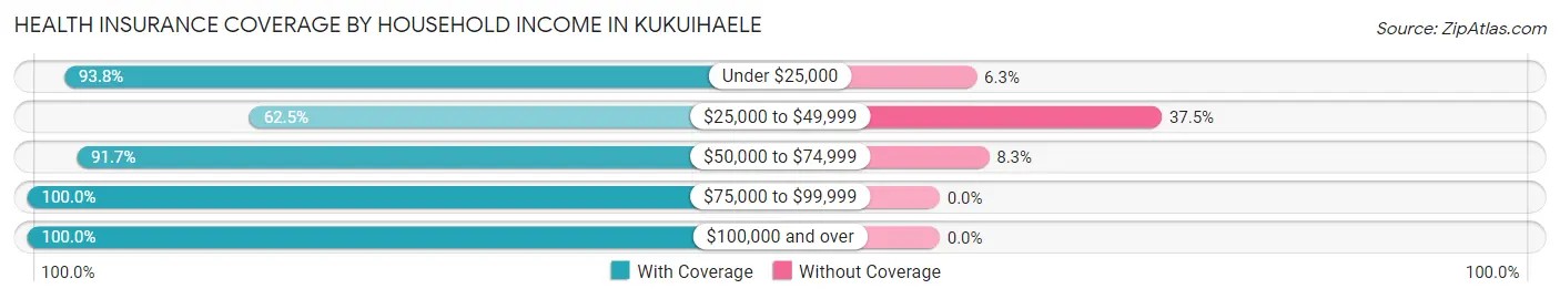 Health Insurance Coverage by Household Income in Kukuihaele