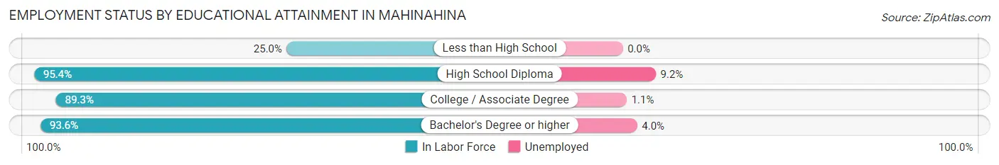 Employment Status by Educational Attainment in Mahinahina