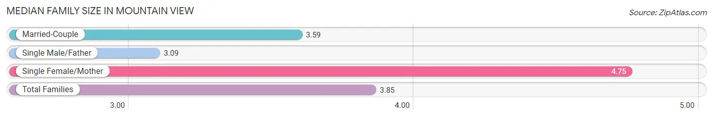 Median Family Size in Mountain View