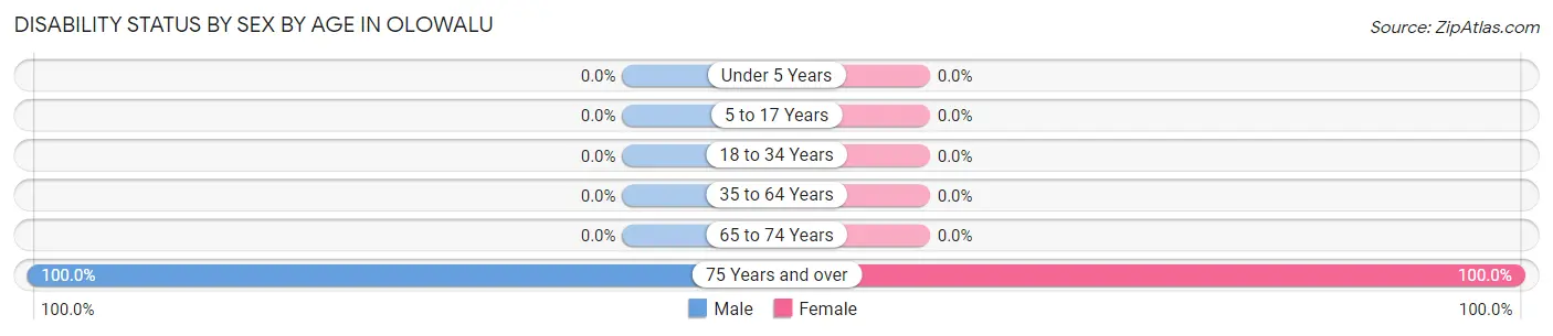 Disability Status by Sex by Age in Olowalu