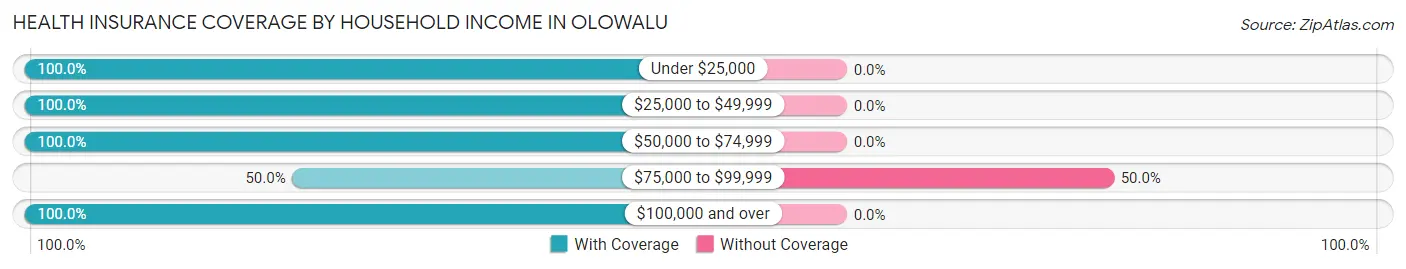 Health Insurance Coverage by Household Income in Olowalu