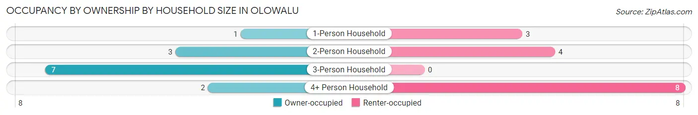 Occupancy by Ownership by Household Size in Olowalu