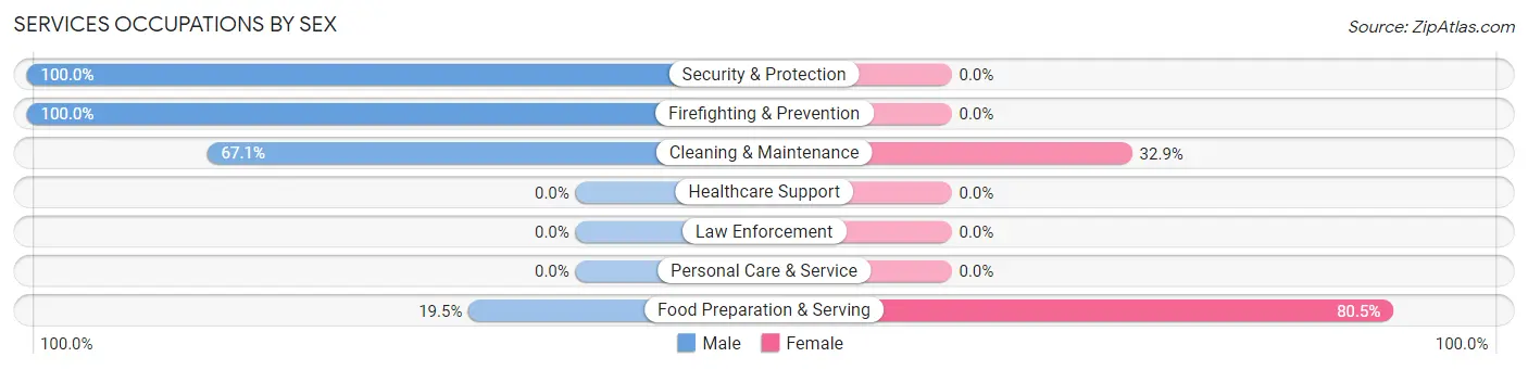 Services Occupations by Sex in Orchidlands Estates