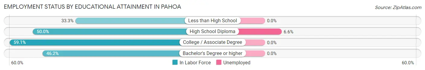 Employment Status by Educational Attainment in Pahoa
