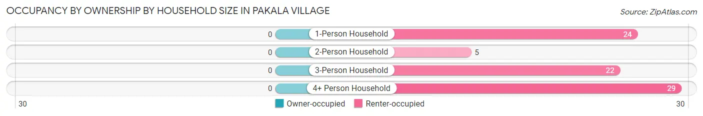 Occupancy by Ownership by Household Size in Pakala Village