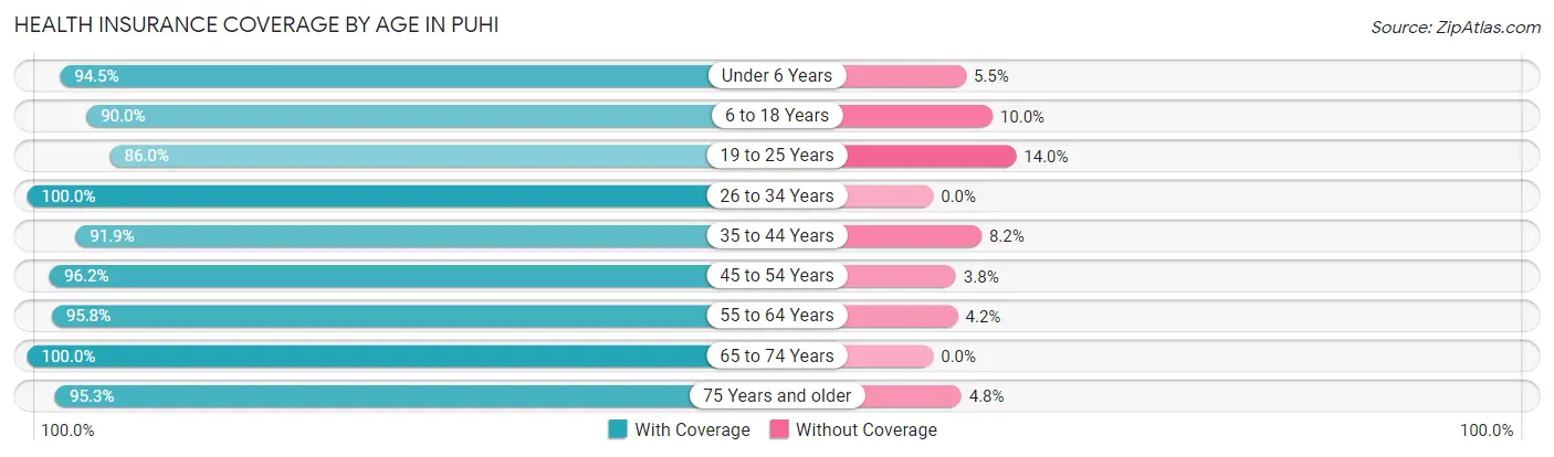 Health Insurance Coverage by Age in Puhi