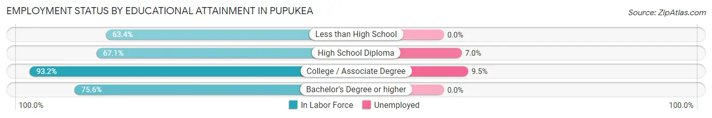 Employment Status by Educational Attainment in Pupukea