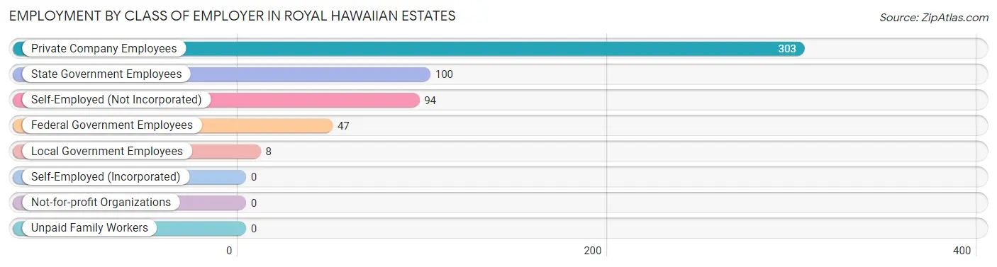 Employment by Class of Employer in Royal Hawaiian Estates