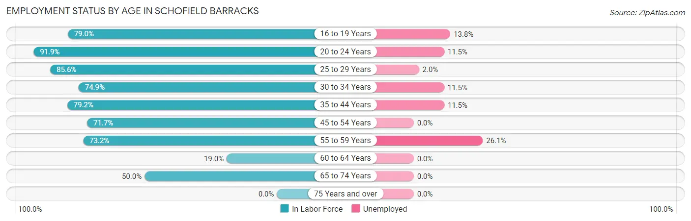 Employment Status by Age in Schofield Barracks