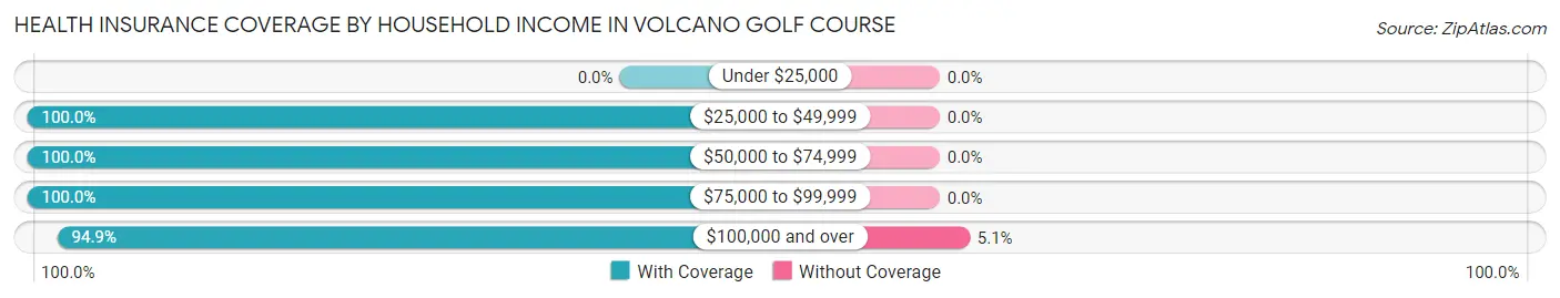 Health Insurance Coverage by Household Income in Volcano Golf Course