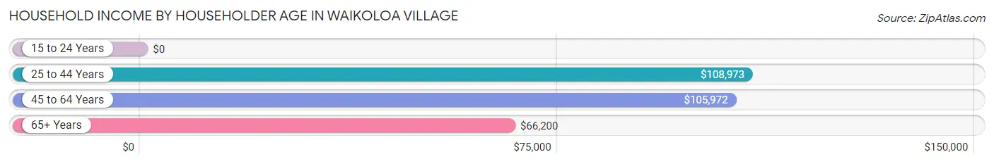 Household Income by Householder Age in Waikoloa Village