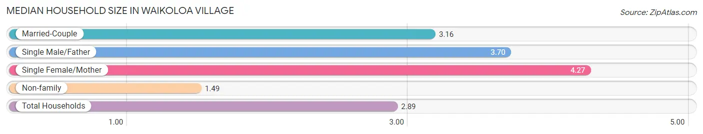 Median Household Size in Waikoloa Village