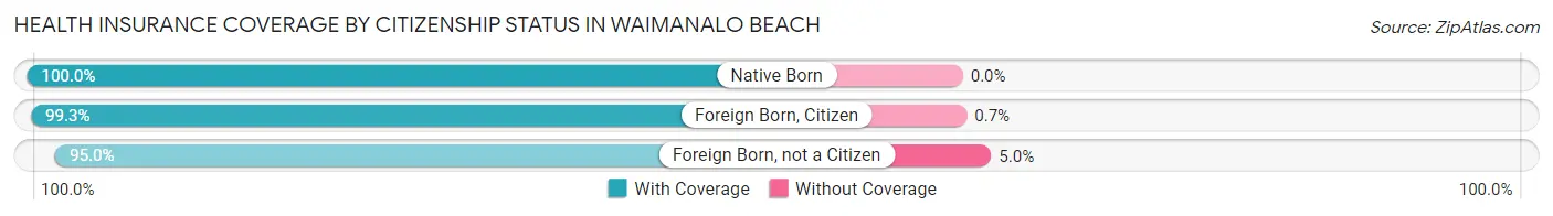 Health Insurance Coverage by Citizenship Status in Waimanalo Beach