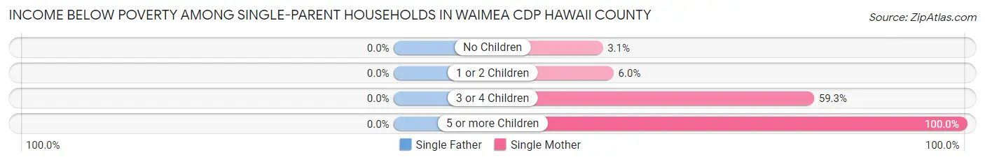 Income Below Poverty Among Single-Parent Households in Waimea CDP Hawaii County