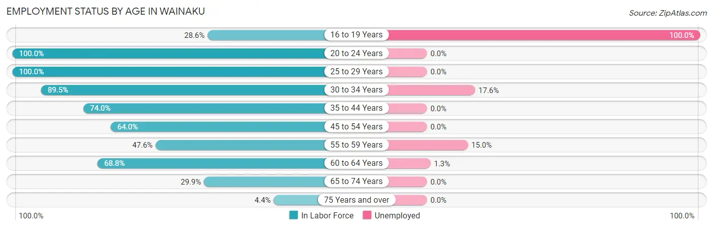 Employment Status by Age in Wainaku