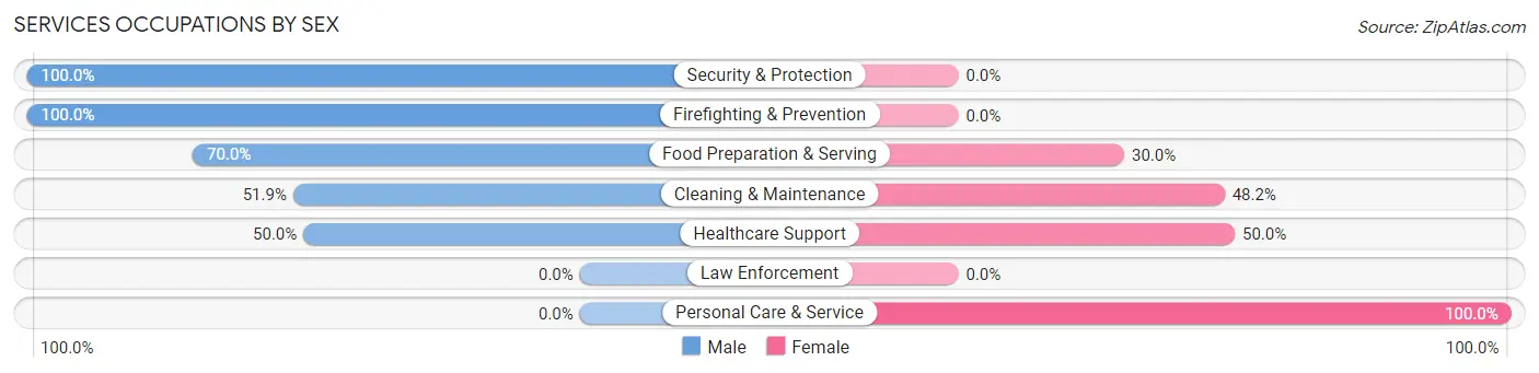 Services Occupations by Sex in Ainsworth