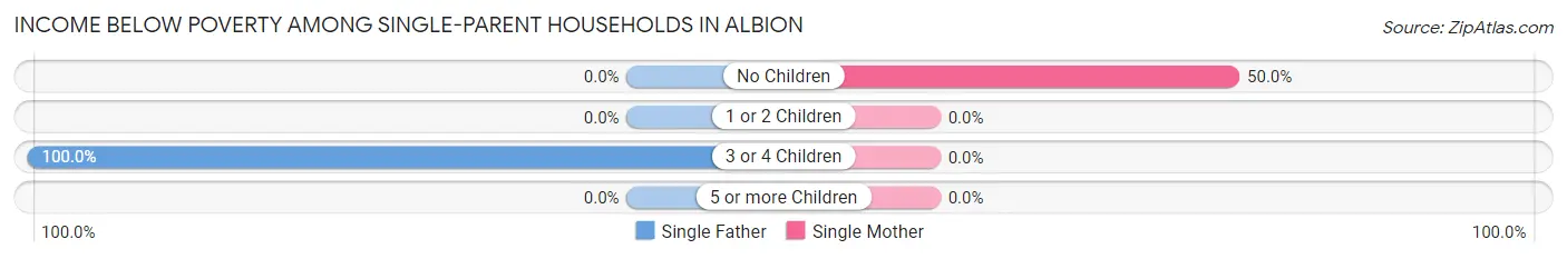 Income Below Poverty Among Single-Parent Households in Albion