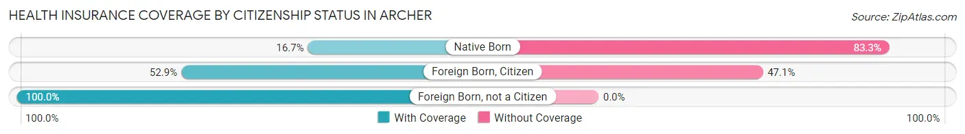 Health Insurance Coverage by Citizenship Status in Archer