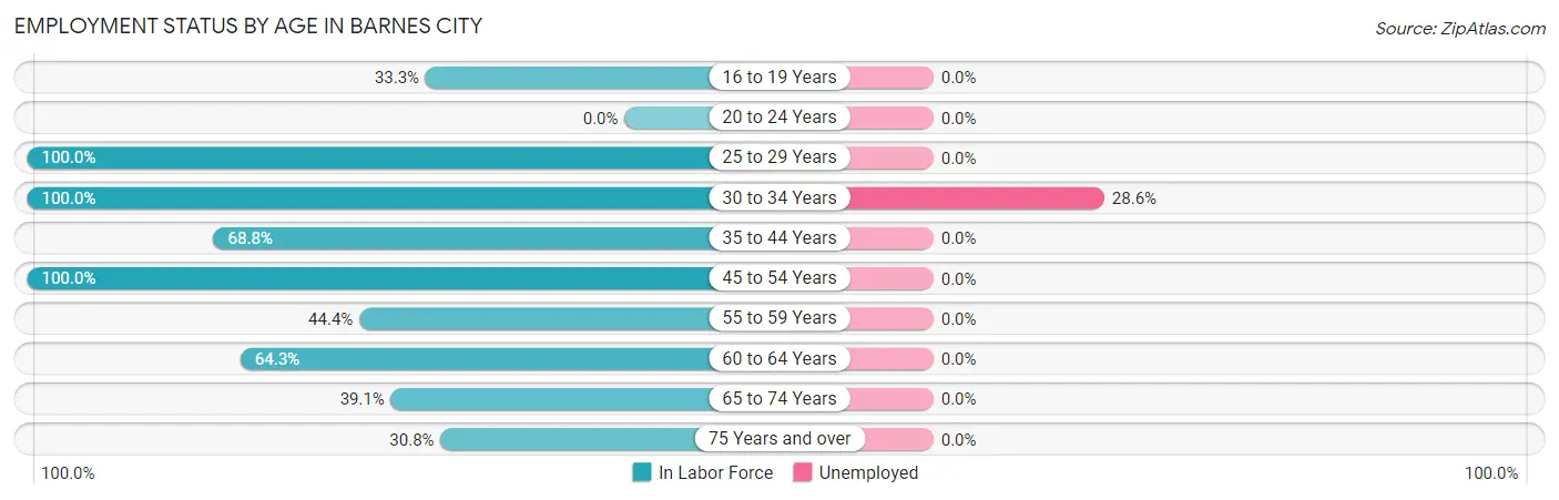 Employment Status by Age in Barnes City