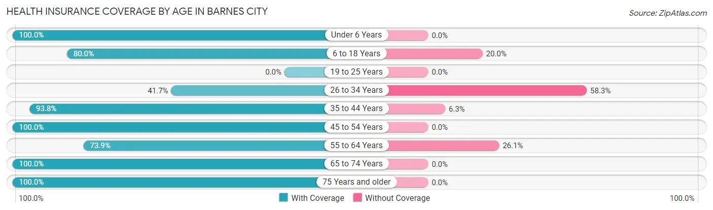 Health Insurance Coverage by Age in Barnes City