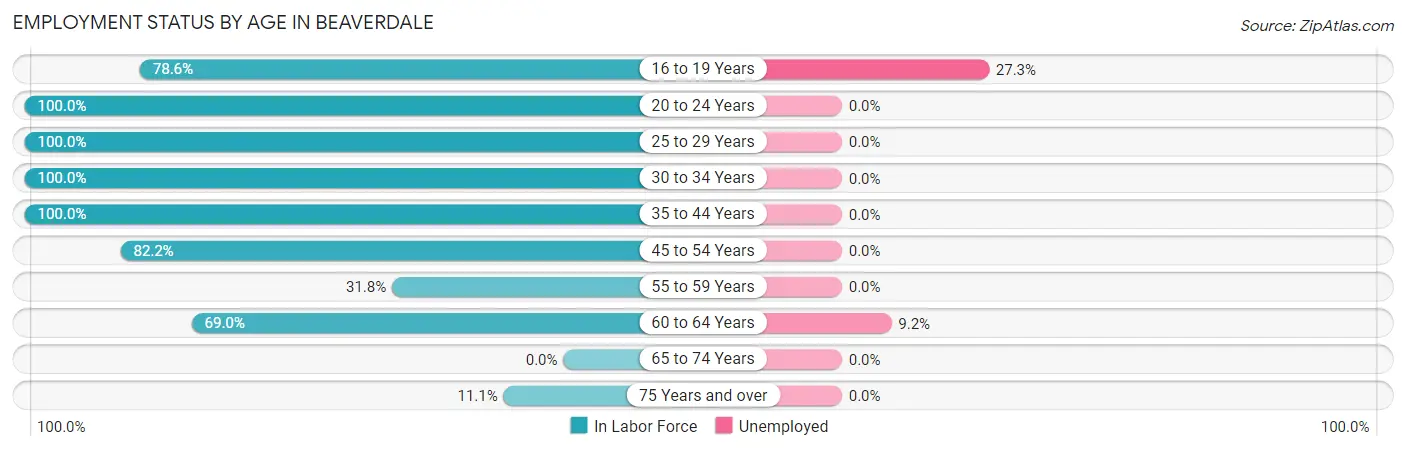Employment Status by Age in Beaverdale