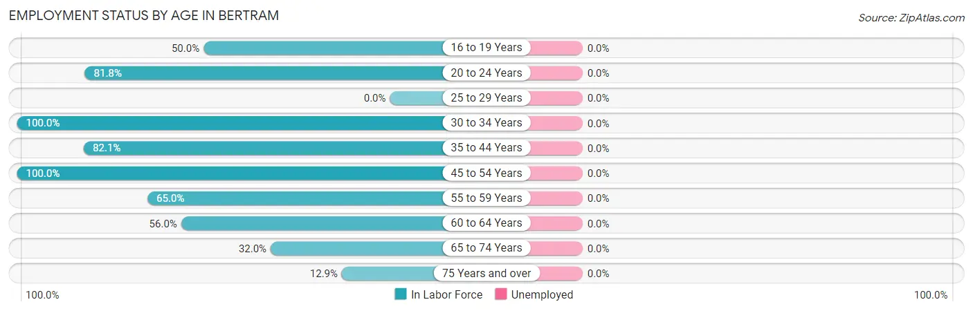 Employment Status by Age in Bertram