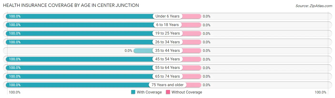 Health Insurance Coverage by Age in Center Junction