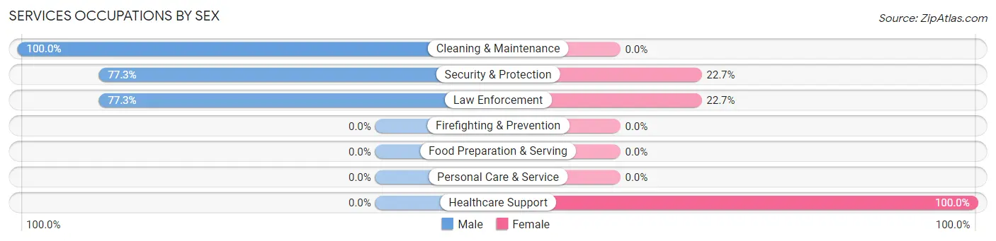 Services Occupations by Sex in Coalville