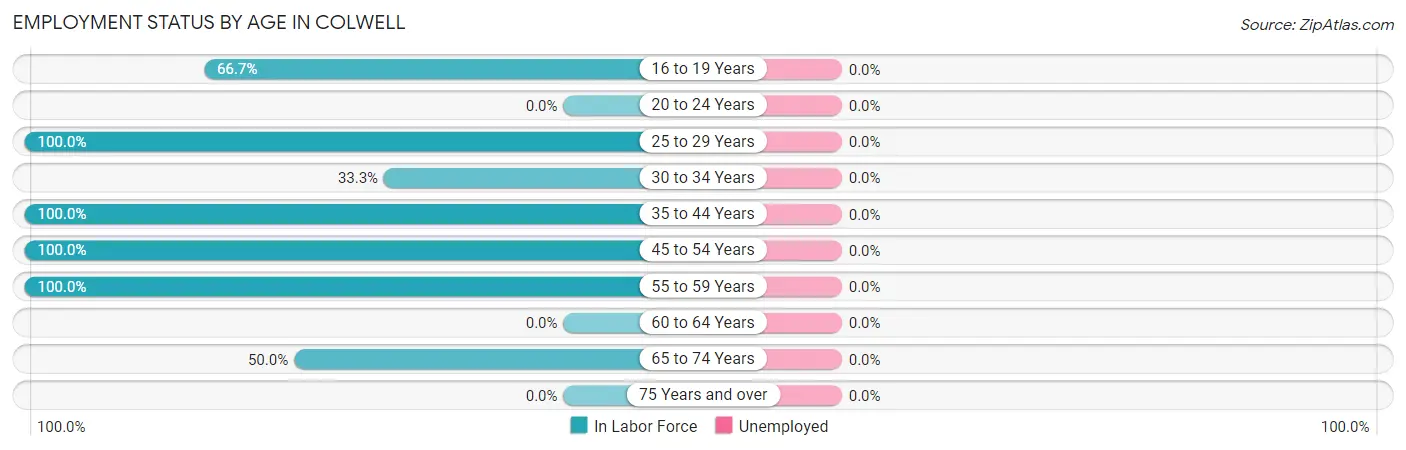 Employment Status by Age in Colwell