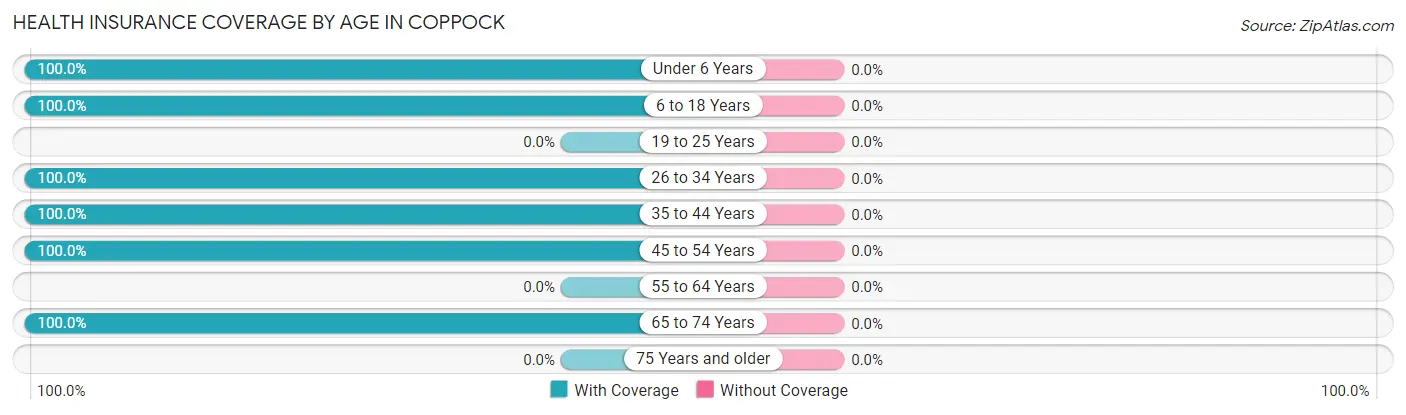 Health Insurance Coverage by Age in Coppock