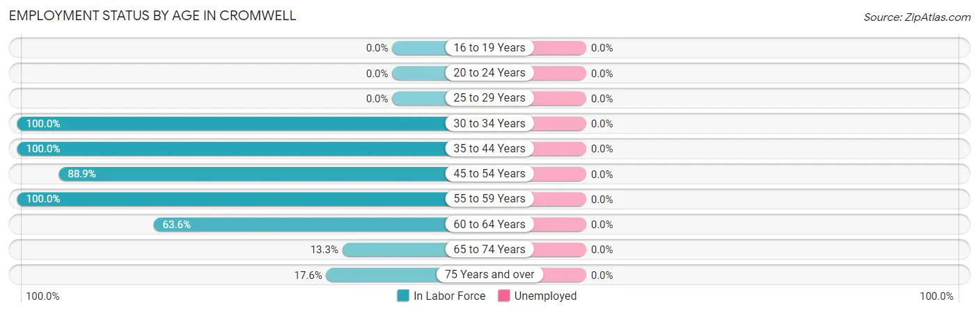 Employment Status by Age in Cromwell