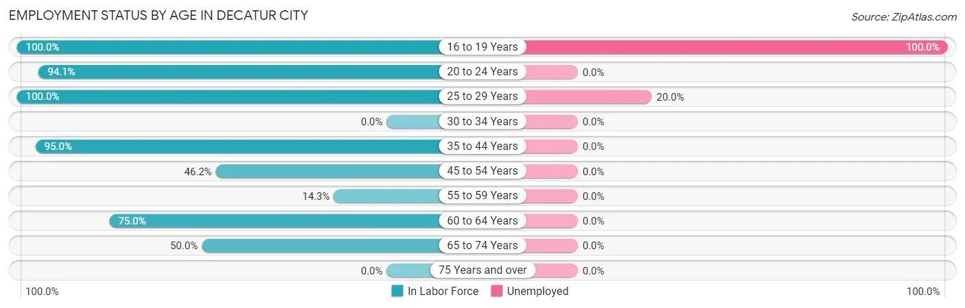 Employment Status by Age in Decatur City