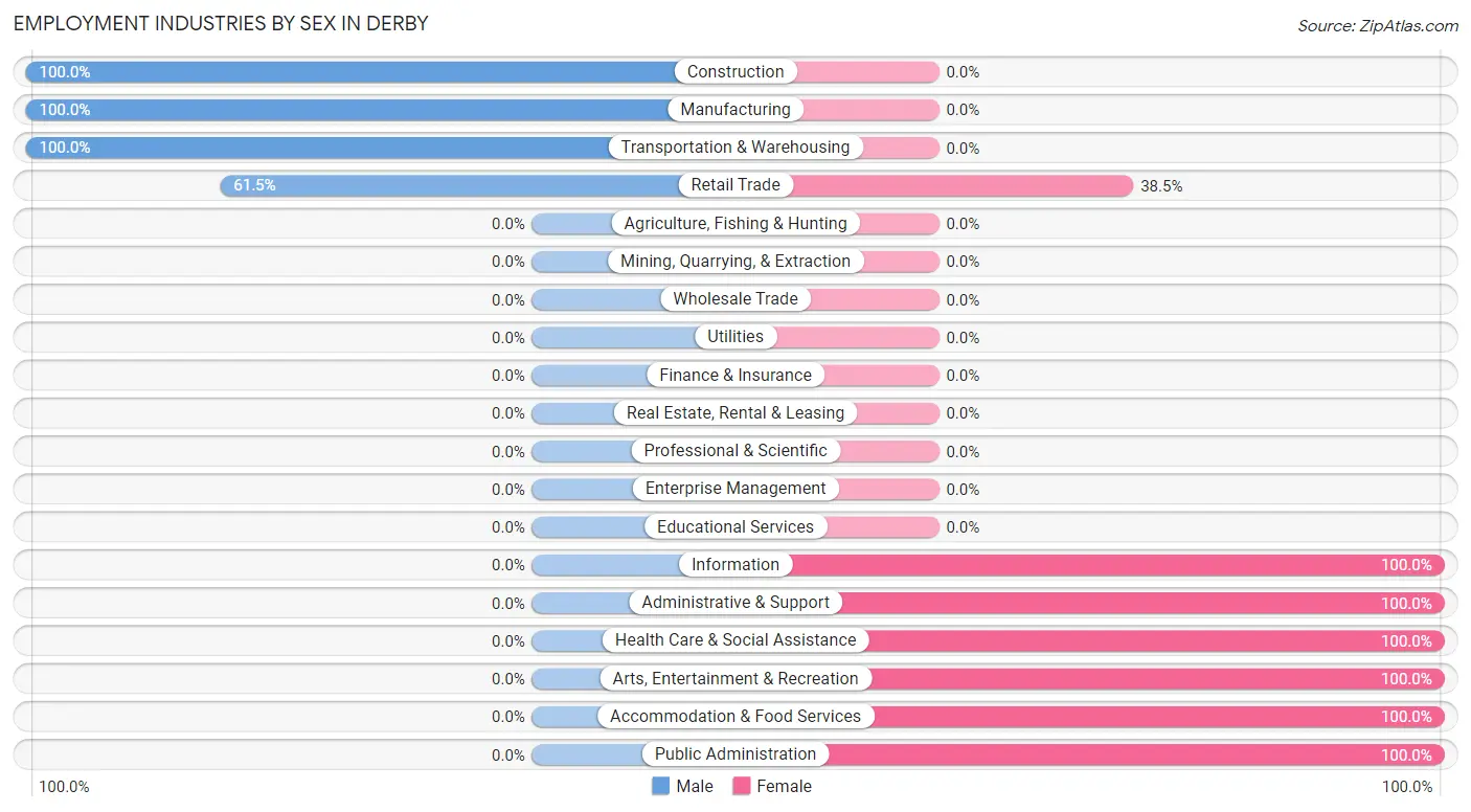 Employment Industries by Sex in Derby