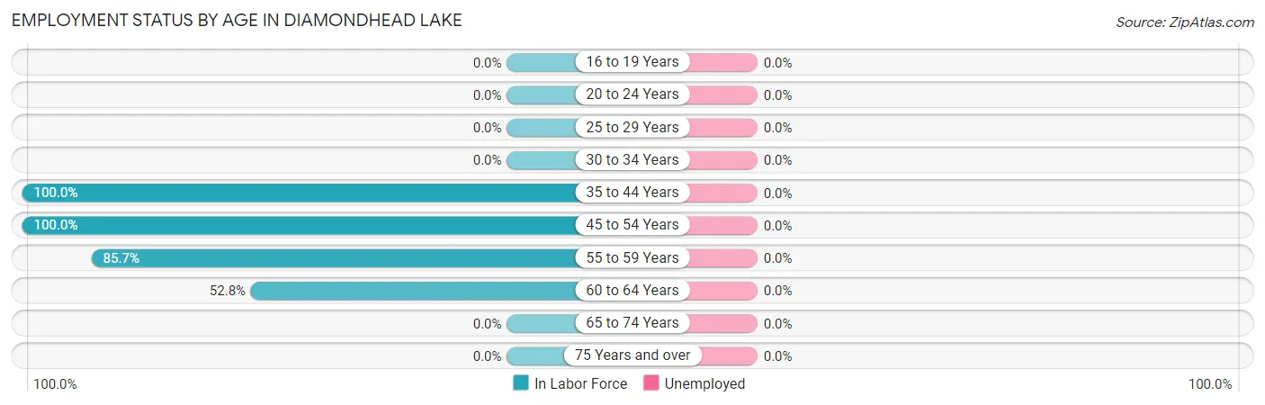 Employment Status by Age in Diamondhead Lake