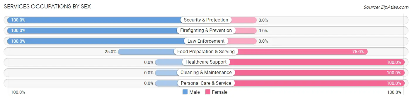 Services Occupations by Sex in Donahue