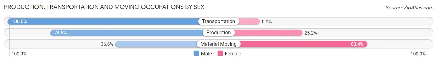 Production, Transportation and Moving Occupations by Sex in Dyersville