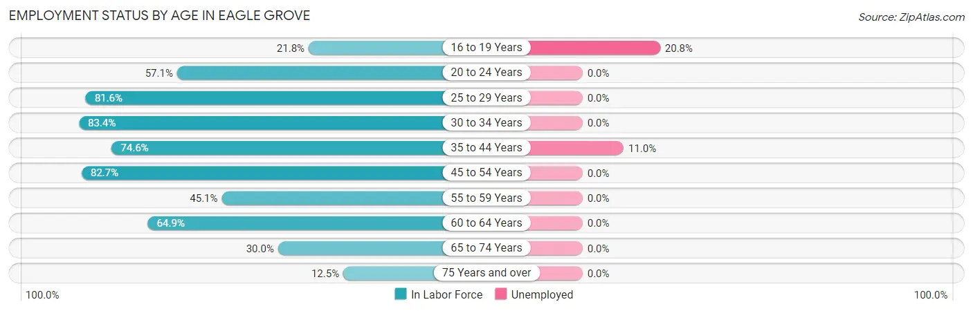 Employment Status by Age in Eagle Grove