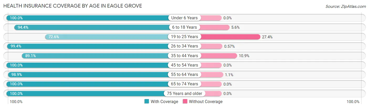 Health Insurance Coverage by Age in Eagle Grove
