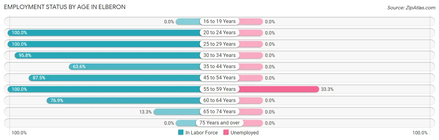 Employment Status by Age in Elberon