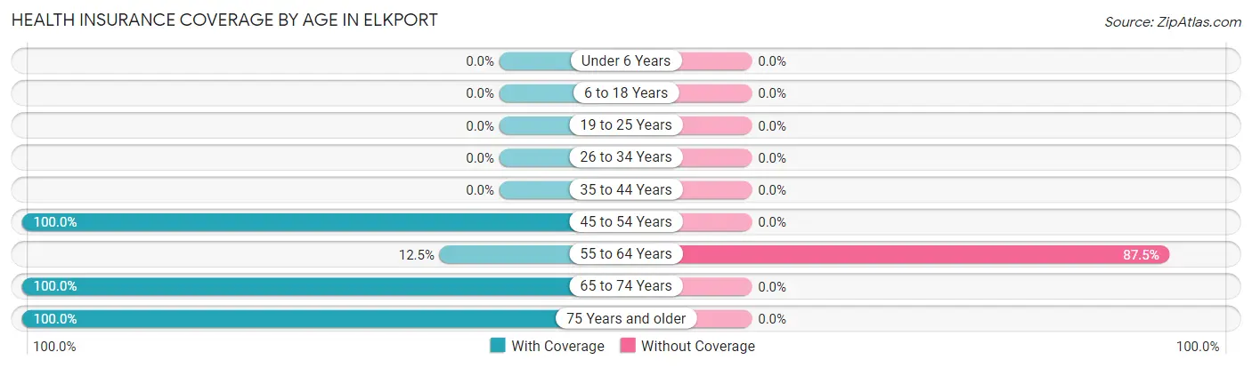 Health Insurance Coverage by Age in Elkport