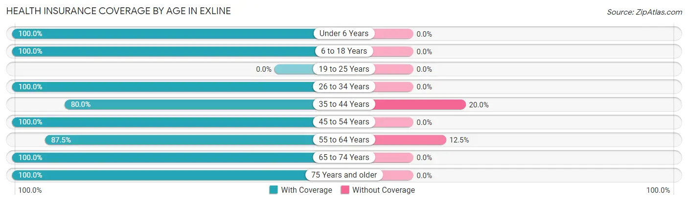 Health Insurance Coverage by Age in Exline
