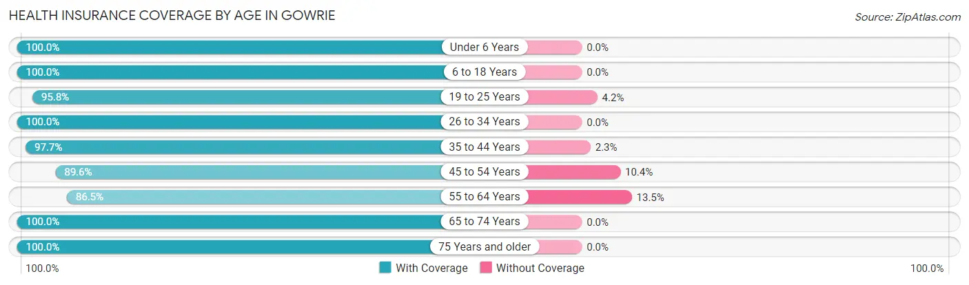 Health Insurance Coverage by Age in Gowrie
